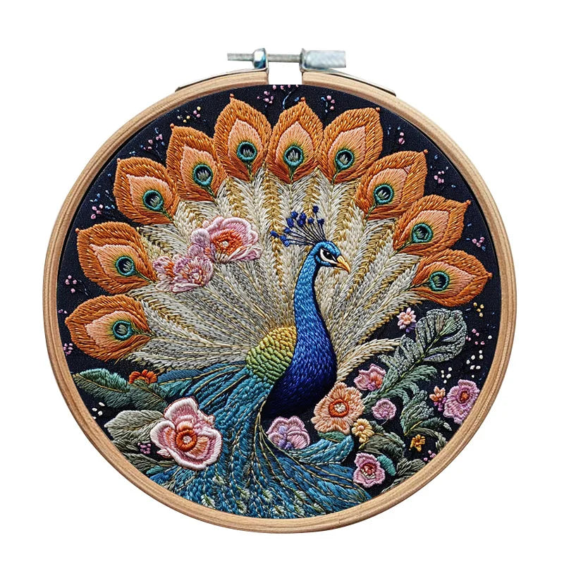 Peacock Embroidery Kit