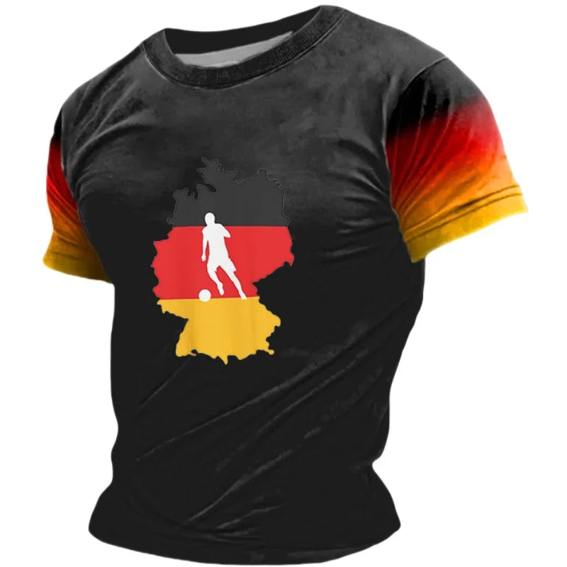 Germany National Flag Print Men's T Shirt