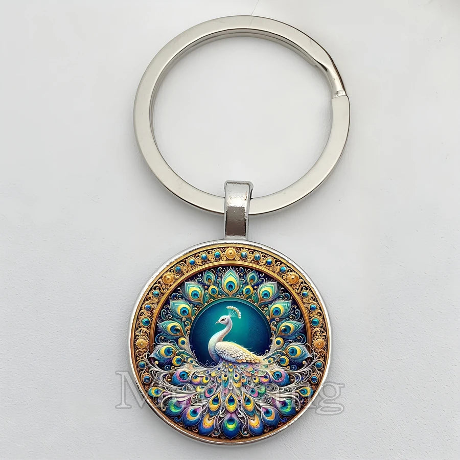 Beautiful Colorful Peacock Keychain
