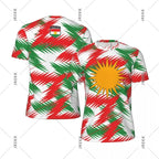 Kurdish Flag Print T-shirt For Men Football Sport