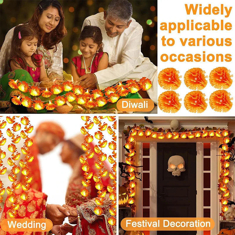 3M Marigold Artificial Flowers Day of The Dead, Halloween and Diwali Decor