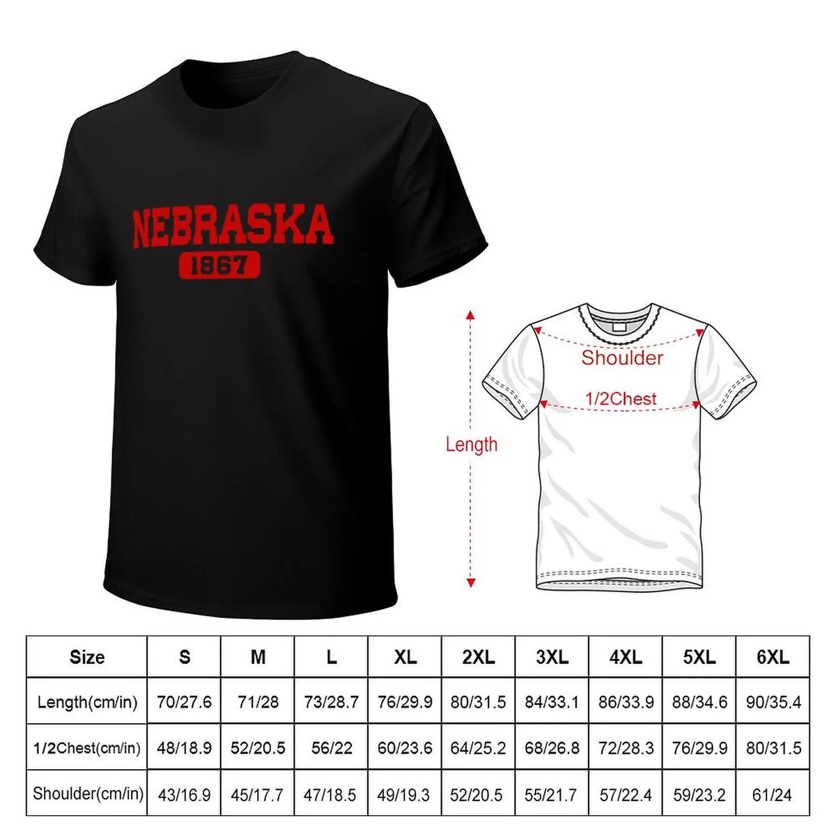 Nebraska Est. 1867 In Red T-Shirt