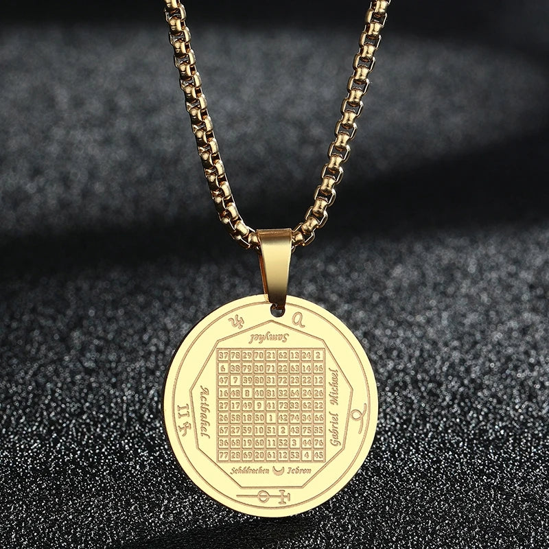 Engraved Star Pendant Necklace