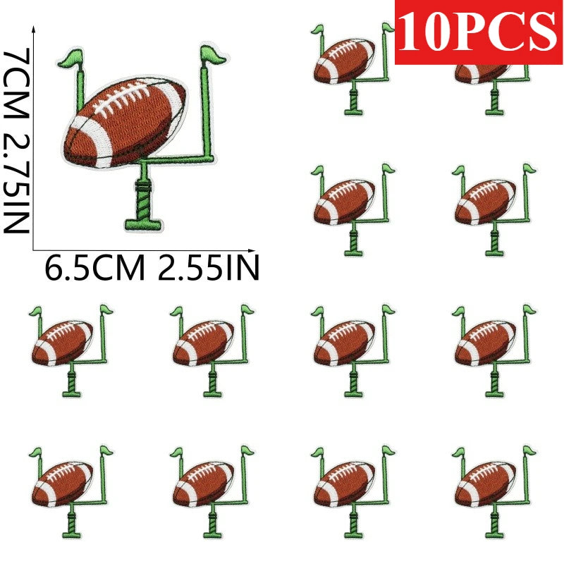 10/12PCS  Wholesale Embroidery Patches Rugby for Clothing