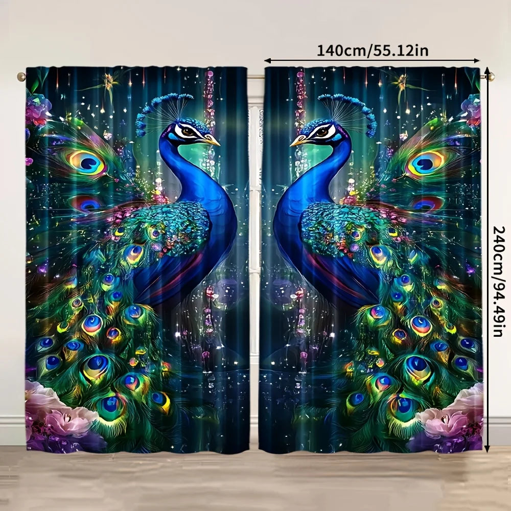 Vibrant Peacock Curtains