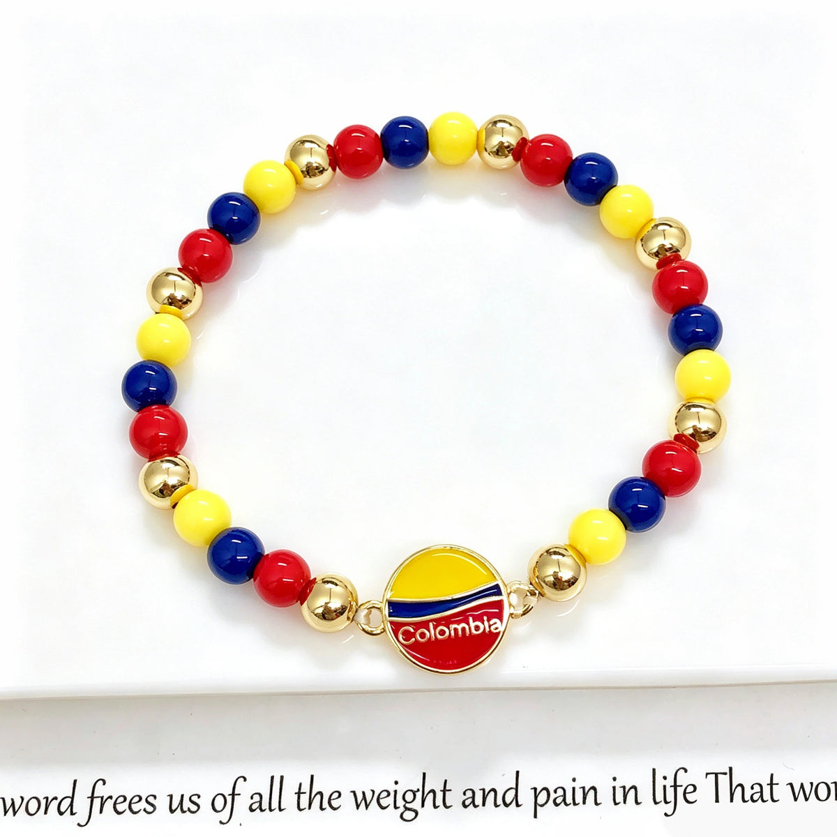 Classic Enamel Art Venezuelan Colombian Flag Bracelet