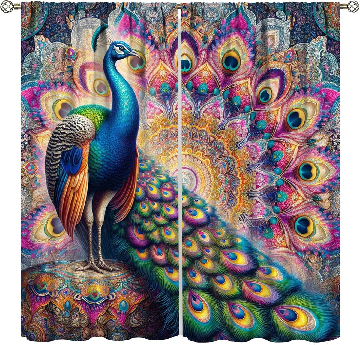 Peacock Curtains Set