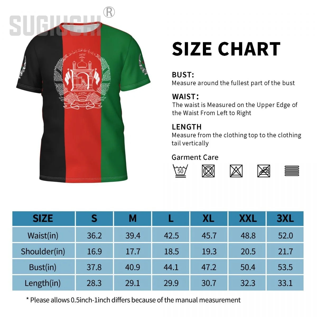 Afghanistan Flag Emblem 3D T-shirts