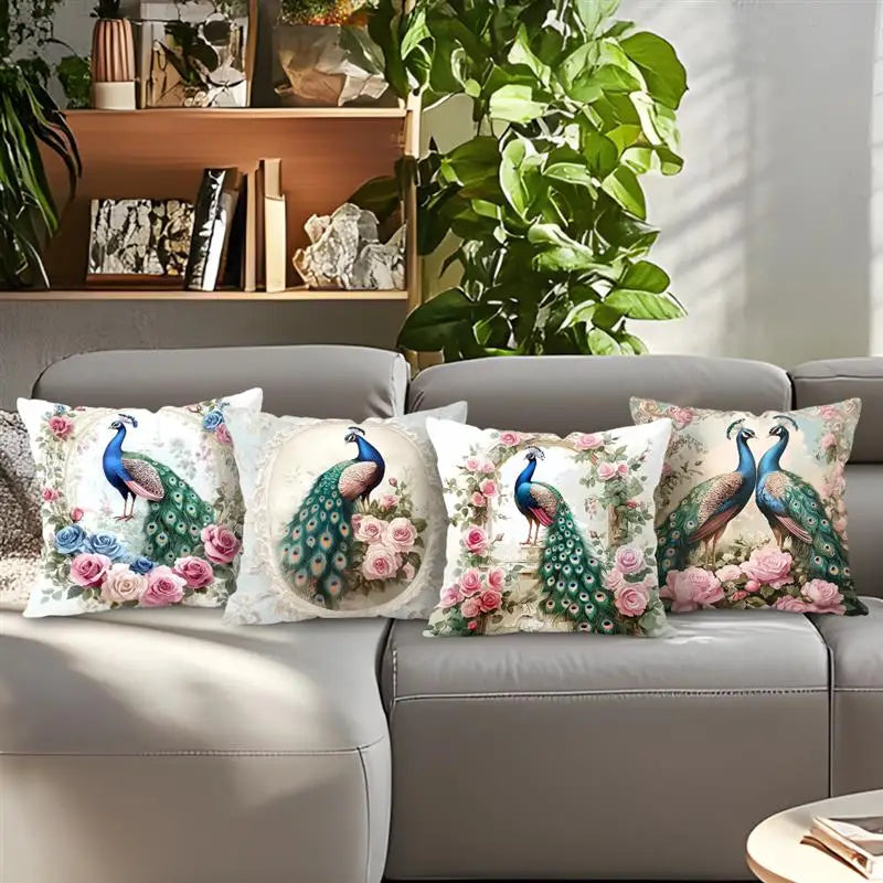 Elegant Peacock Cushions Pillowcase