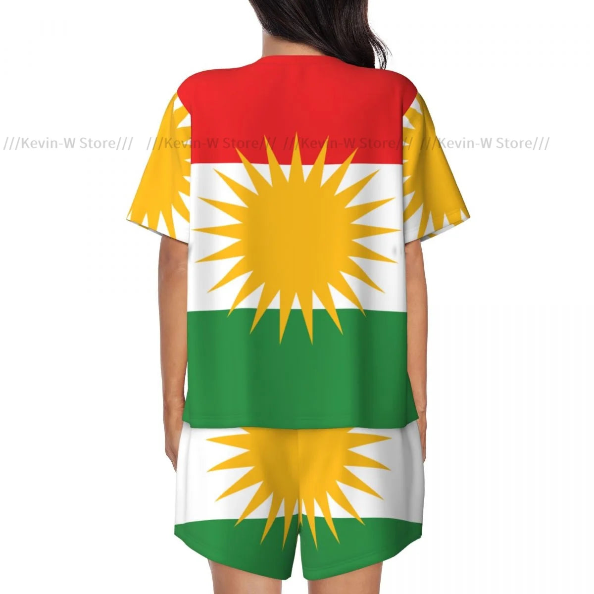Two piece women's pajama Flag Of Kurdistan