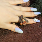 Ethnic Flower Feather Tassel Rings For Women Vintage Antique