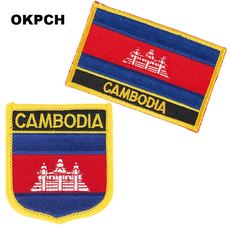 Cambodia National Flag Embroidered  Patches