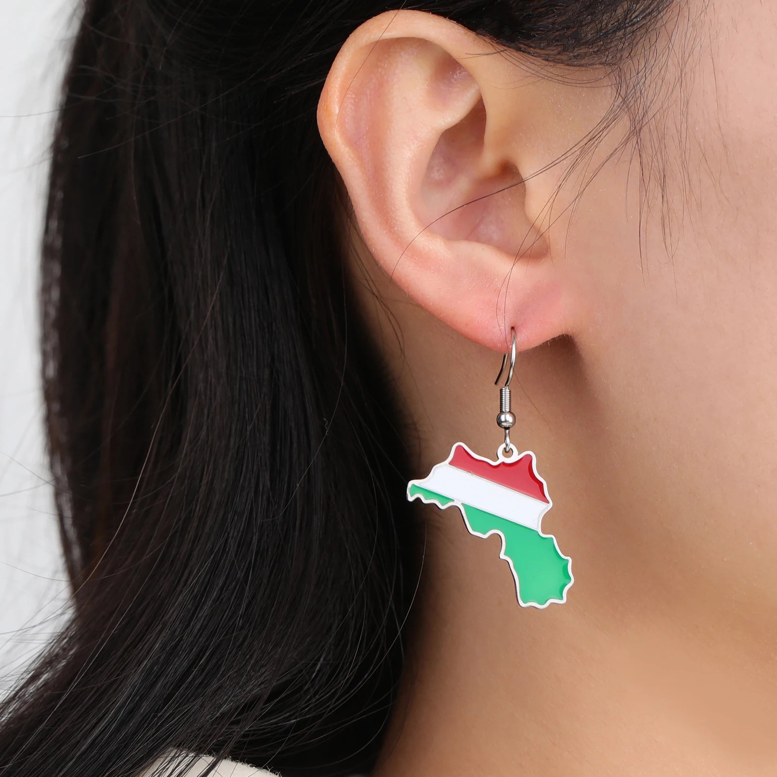 Women's Earrings Kurdistan Map Flag