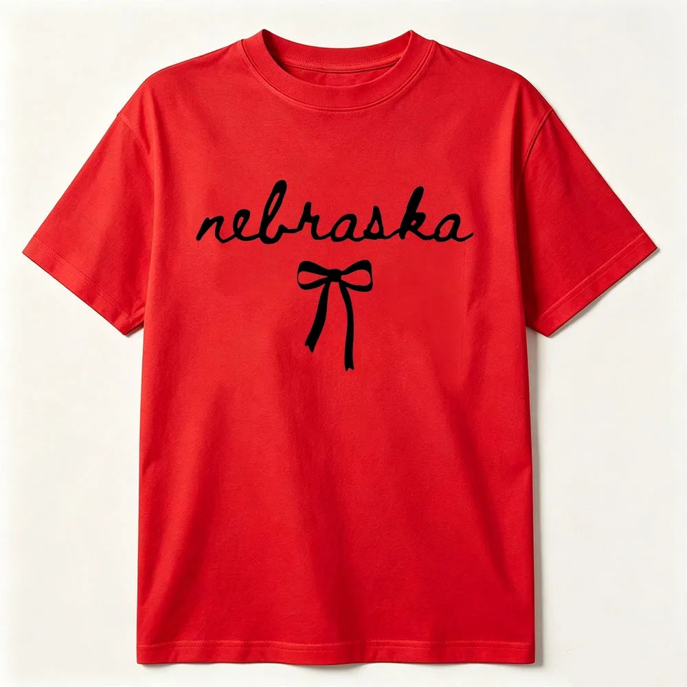 Nebraska Bow  T Shirt