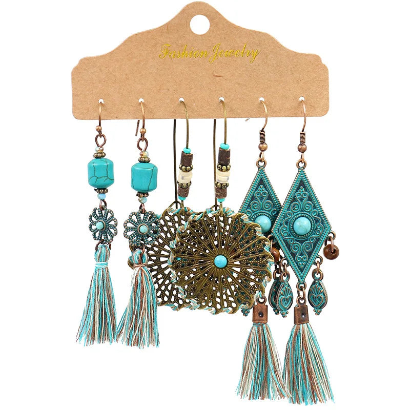 Vintage Ethnic Dangle Hanging Drop Earrings