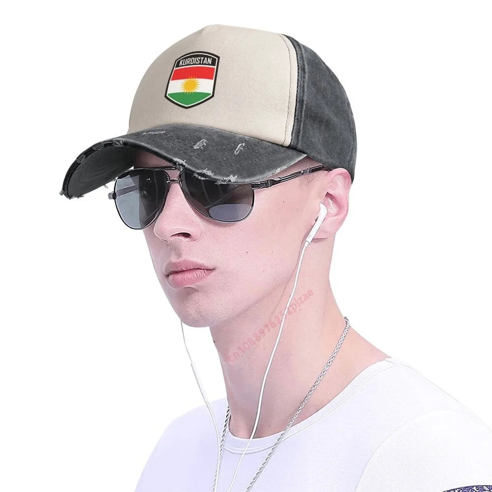 قبعة الدنيم كردستان للرجال والنساء للجنسين ناعمة قابلة للتعديل قبعة بيسبول للأب هدية لمحبي الكلاب