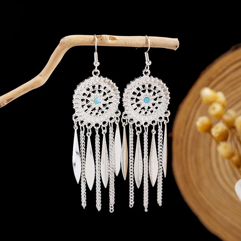 Ethnic Tibetan Silver Color Earrings