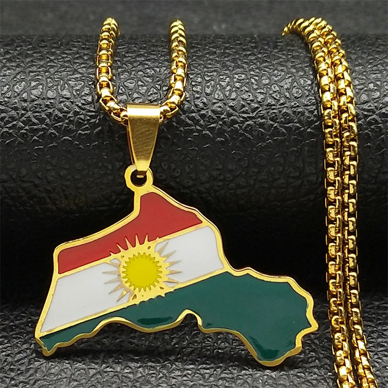 Kurdistan Region Map Necklace