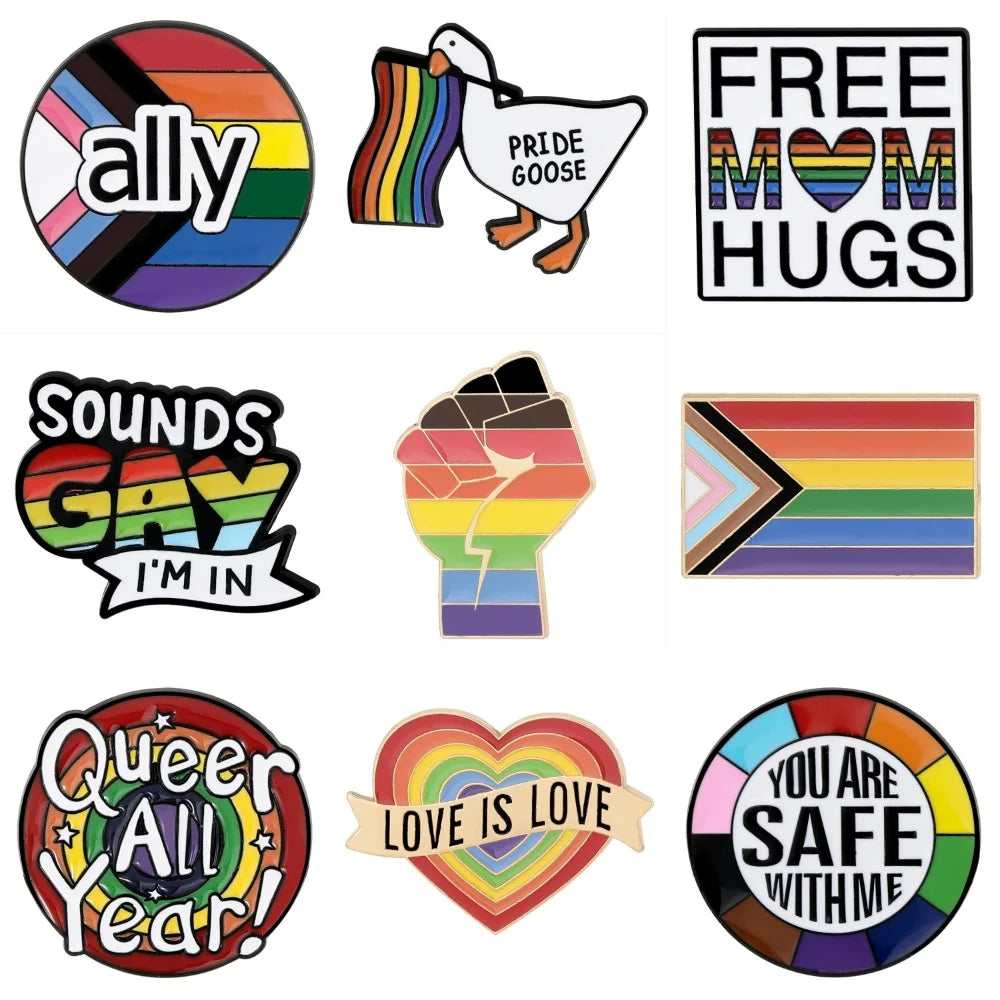 Rainbow Theme Design Love Enamel Brooches Pride To LGBTQ