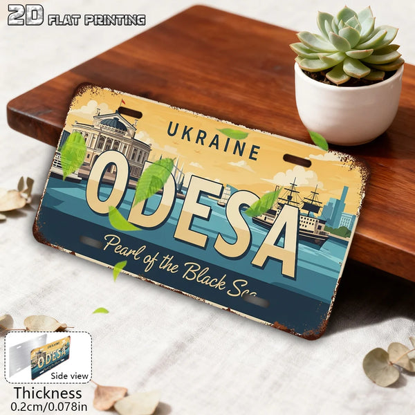 2D Flat, 1pc Ukraine Odesa City Vintage Metal Sign