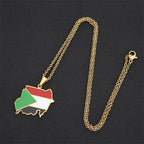 Republic of South Sudan Map Flag Pendant Necklaces