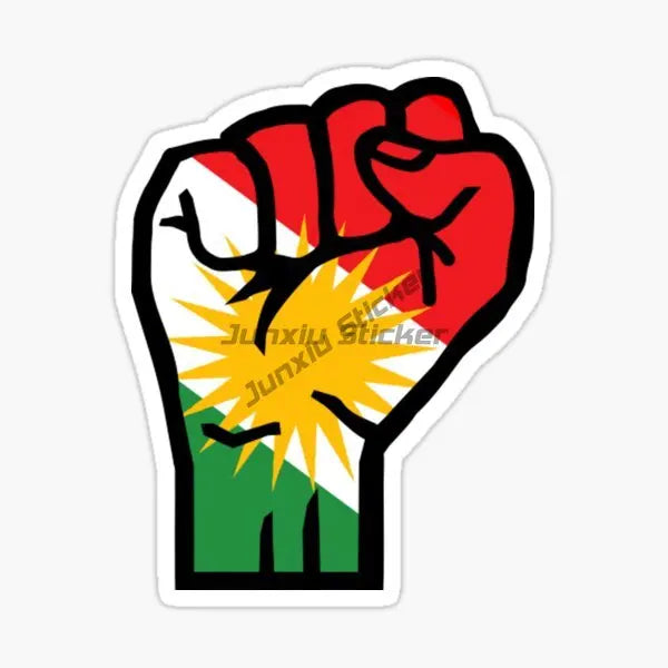 Kurdistan Map National Flag and Emblem Sticker