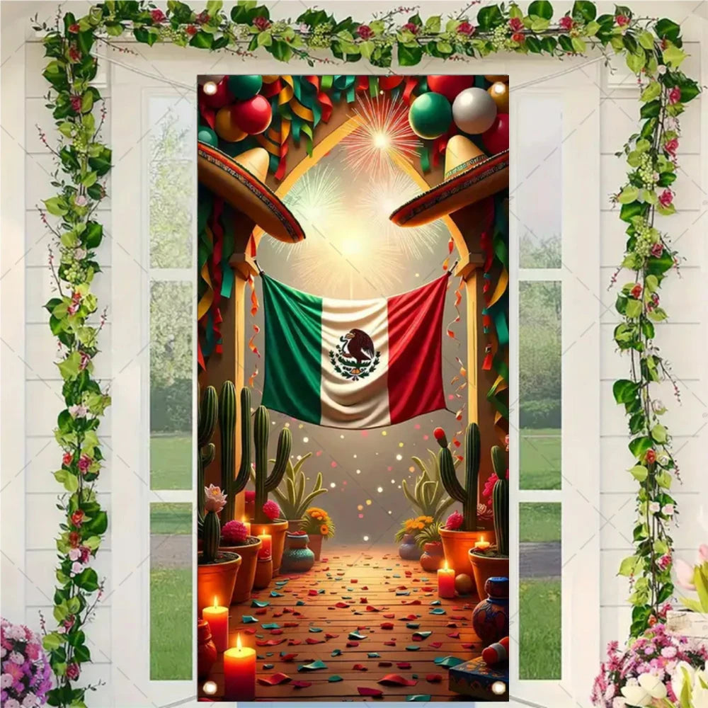 Festival Mexican Lndependence Day Door Banner