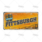 USA License Plate Landmark Metal Sign