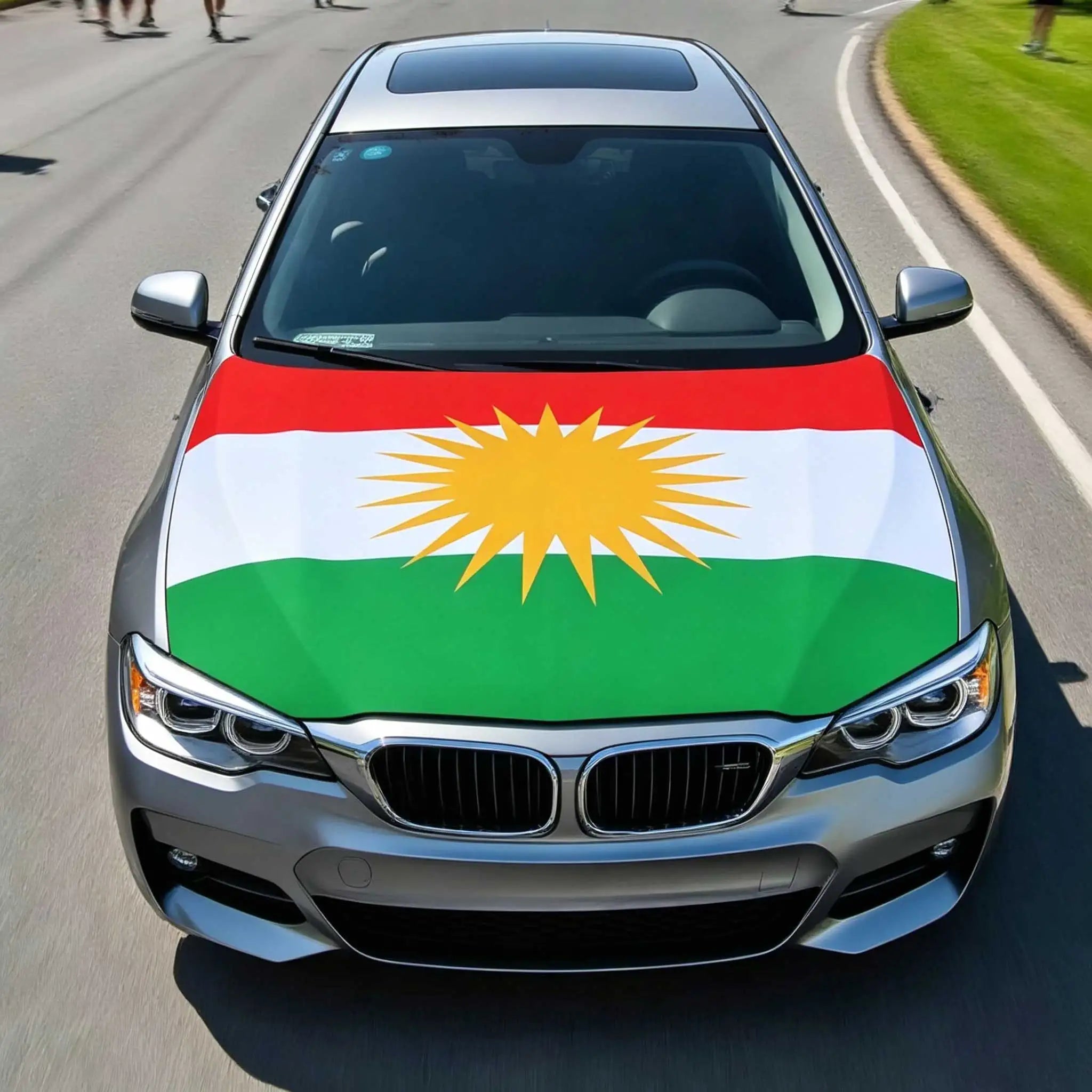 3.8x5.3fts Flag Banner Kurdistan Car Hood Cover