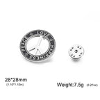 Stainless Steel Peace Sign Round Brooch