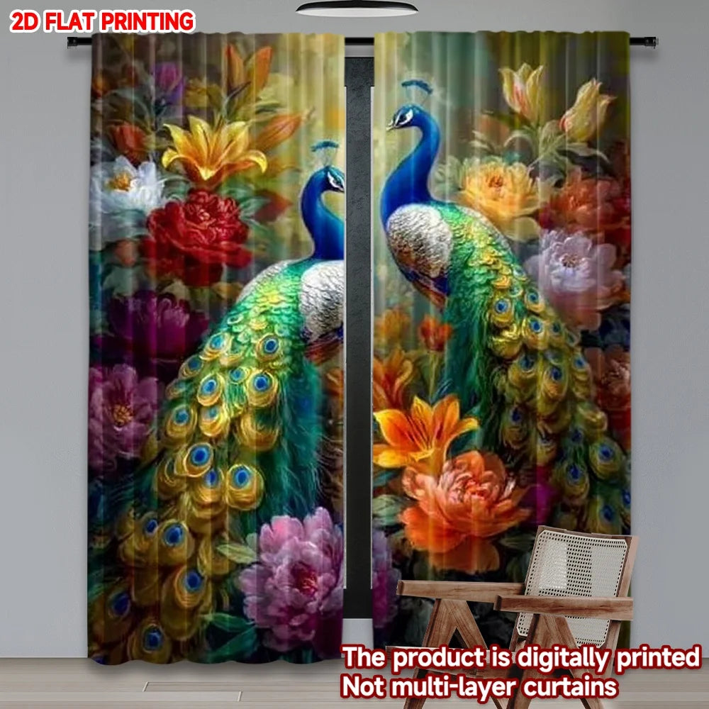 Colorful Peacock Curtains