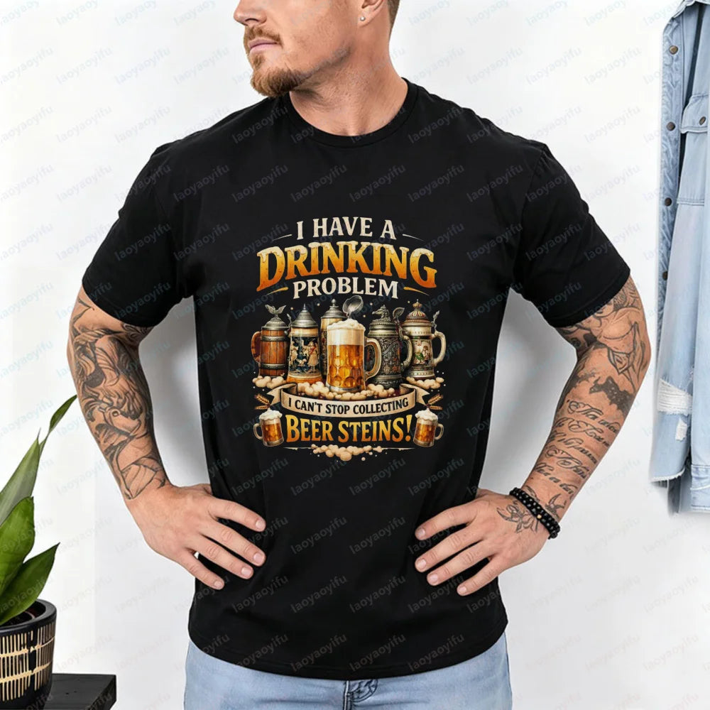 Drinking Problem Beer T-Shirt German Beer Lover Oktoberfest