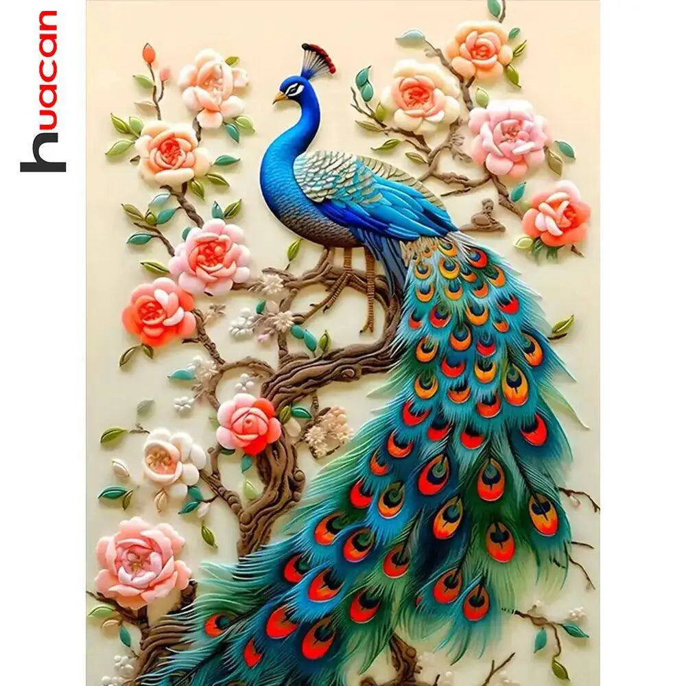 Huacan Peacock Diamond Painting Kit