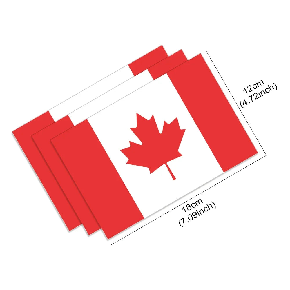 3PCS Canada Flag Car Stickers