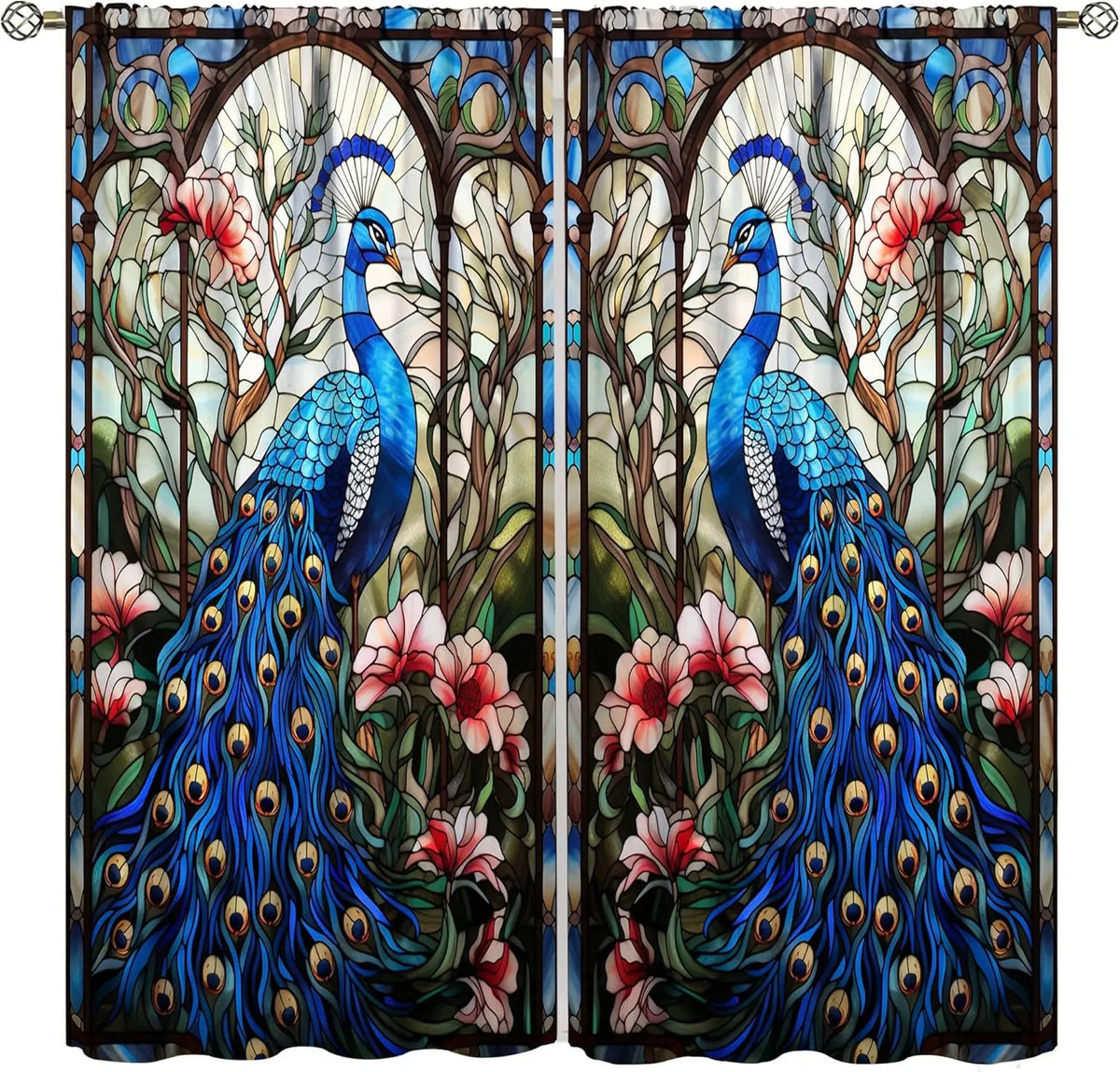 Peacock Curtains Set