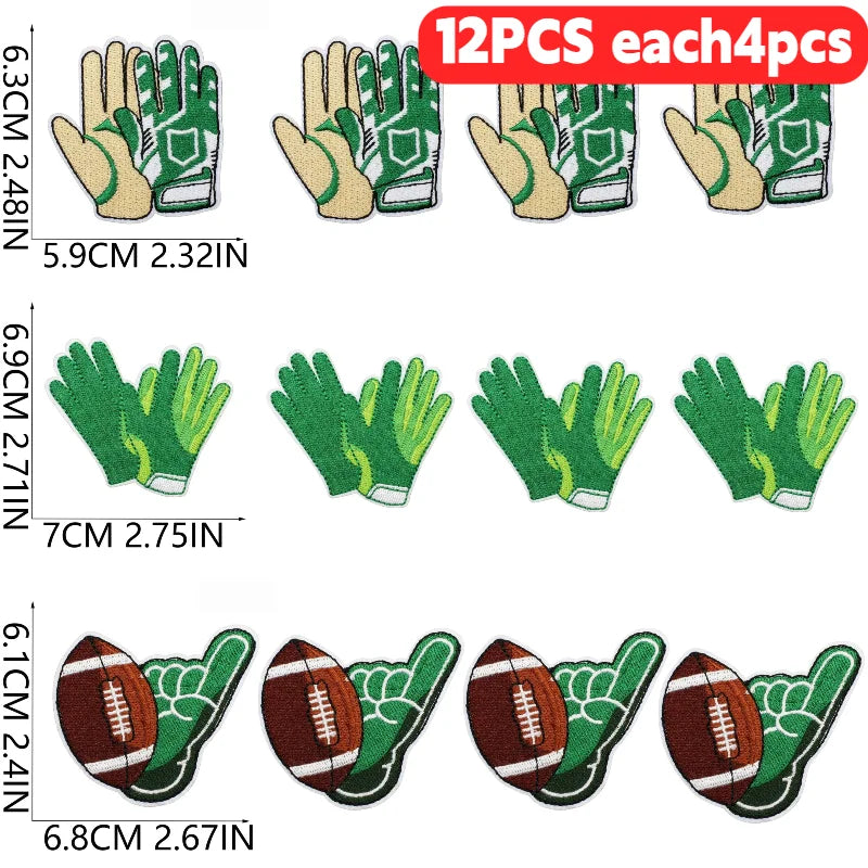 10/12PCS  Wholesale Embroidery Patches Rugby for Clothing