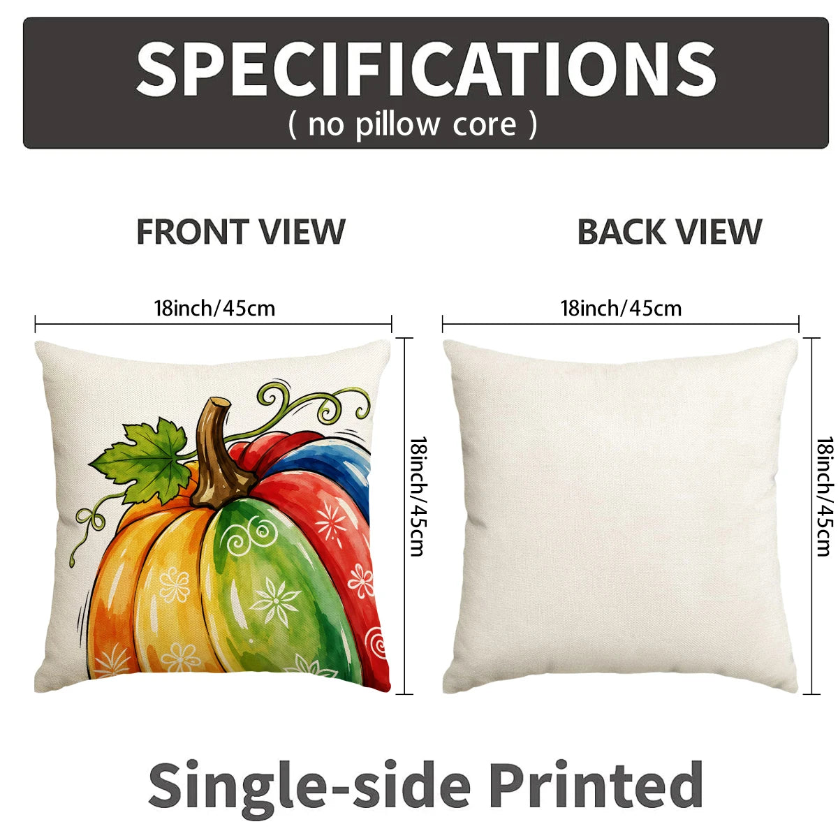4pcs Autumn Thanksgiving Pillow Cover