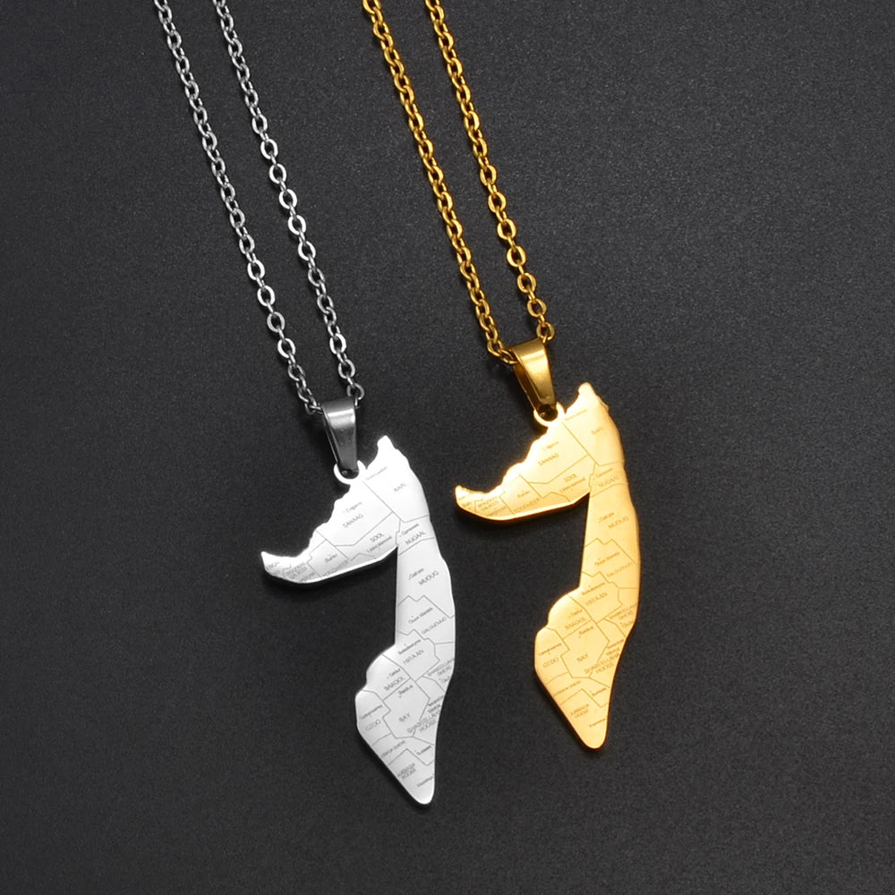 Somalia Map Pendant Necklaces