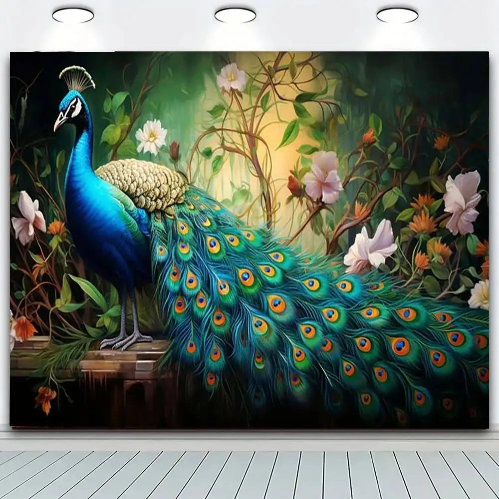 Peacock Floral Tapestry