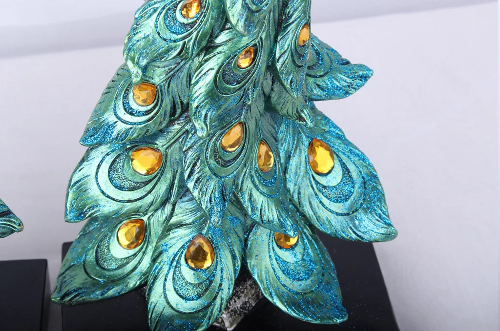 Peacock Decor Statue Sculpture