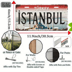 Istanbul Turkey Blue Mosque Scenery Themed Aluminum Metal Sign
