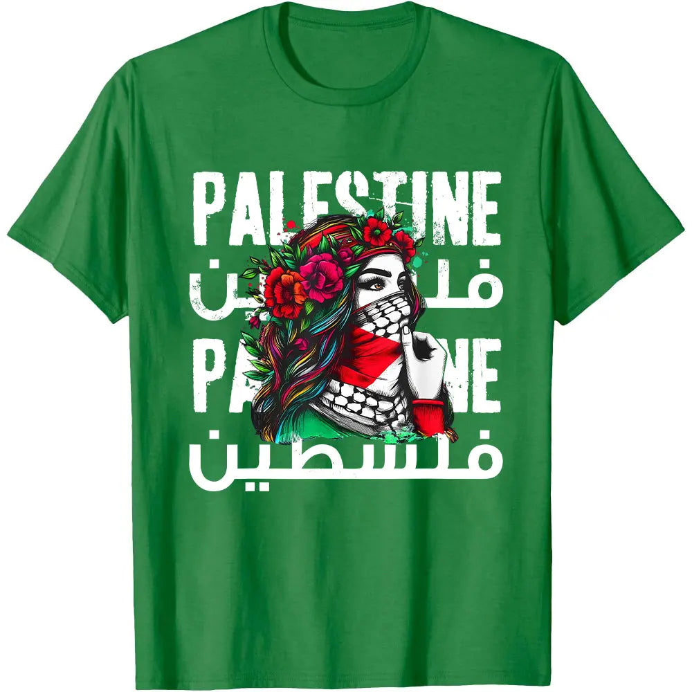 Palestinian T-Shirt Casual Cotton