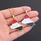 Republic Of Iraq Map Flag Pendant Necklace