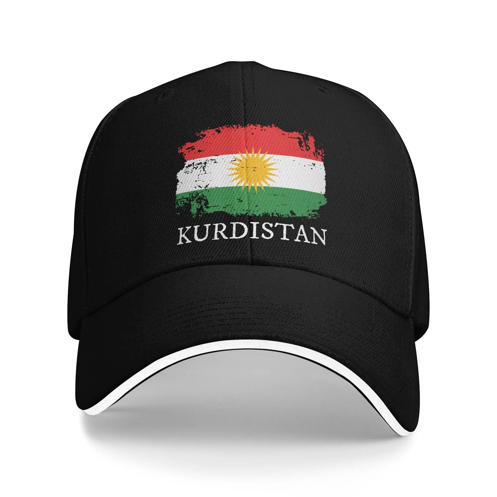 قبعة بيسبول مخصصة بانك للجنسين تحمل علم كردستان الكبار الكردية الوطنية قابلة للتعديل قبعة أبي للرجال والنساء في الهواء الطلق كابات سناب باك