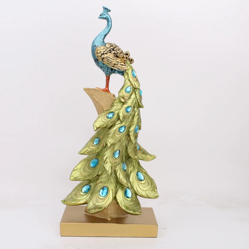 Peacock Decor Statue Sculpture
