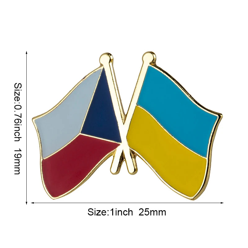Ukraine Flag Badge with Other Countries