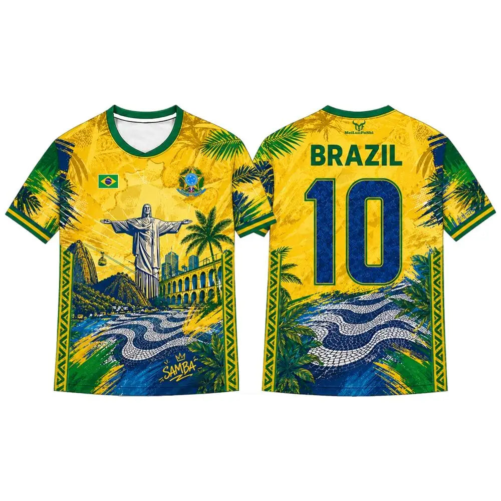 Brazil Flag Jesus Graphic Tee