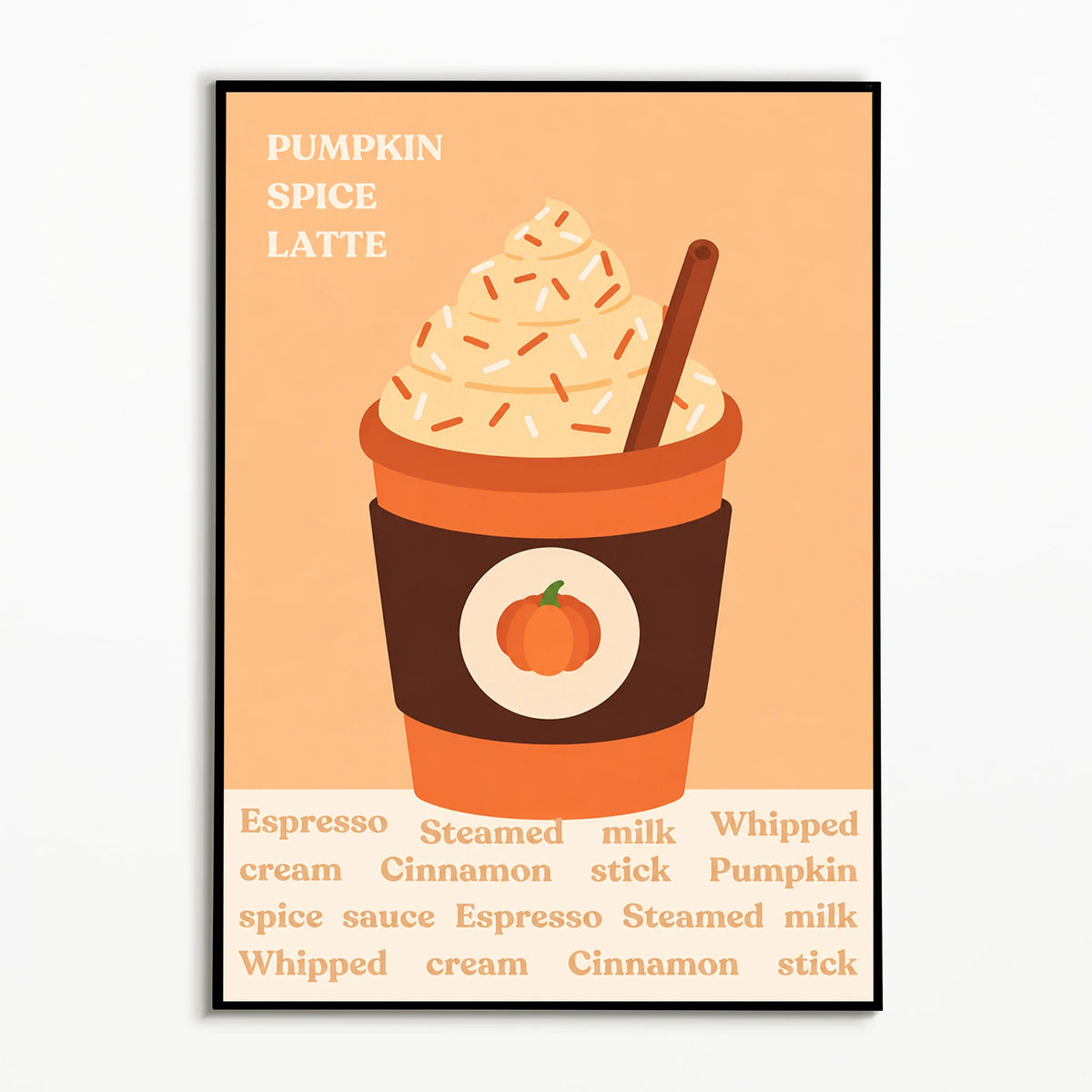 1PC Autumn Pumpkin Spice Latte Poster