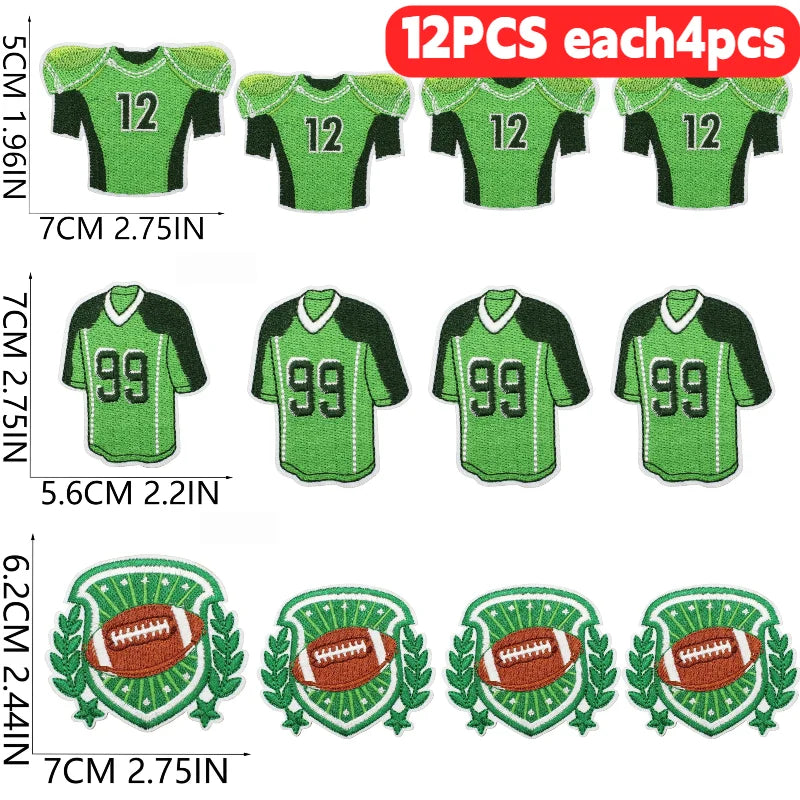 10/12PCS  Wholesale Embroidery Patches Rugby for Clothing