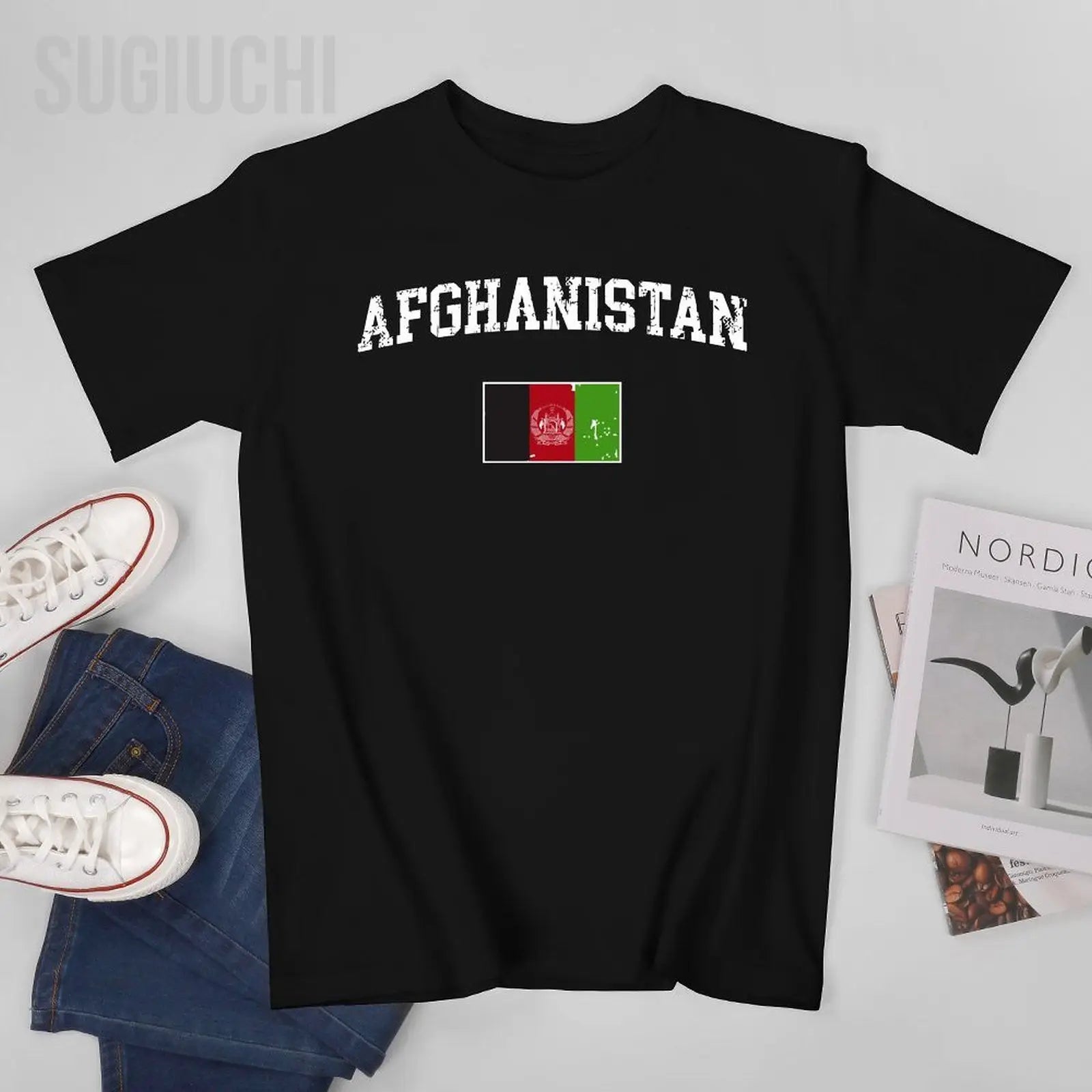 Afghanistan Flag Vintage Premium T-shirt
